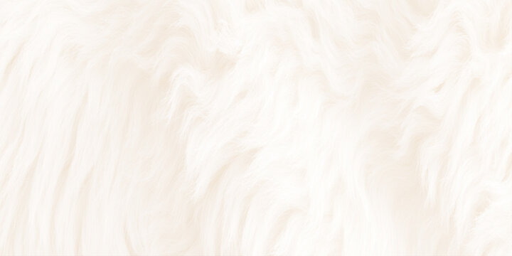 Soft off white faux fur texture background with wavy fibers and elegant movement and warmth ideal for winter themes, cozy interior design.
