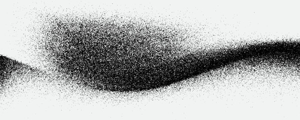 Black Grainy Texture Isolated On White Background. Dust Overlay. Dark Noise Granules. Digitally Generated Image. Vector Design Elements, Illustration, Eps 10.