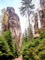  G&oacute;ry Stołowe. Skały Adrszpaskie, Narodowy Rezerwat Przyrody. Czechy.