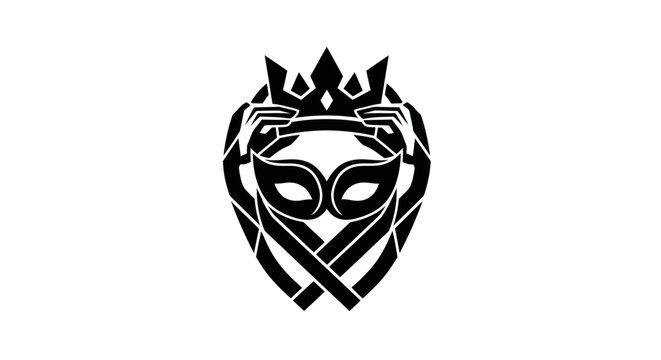 Abstract mask design with crown