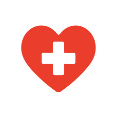 Fototapeta premium Healthcare icon with heart and cross