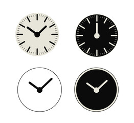 Set of vector clock isolated on white background