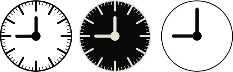 Set of vector clock flat design icons