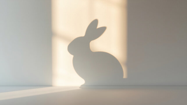 The shadow of a rabbit on the wall
