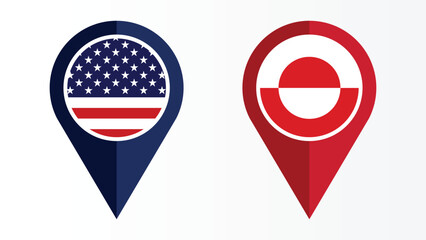 Illustration Vector Featuring USA and Greenland Identity
