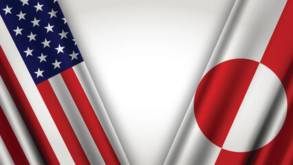 Illustration Vector Featuring USA and Greenland Identity