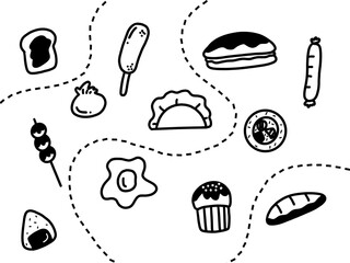 Doodle Food Fun Pattern