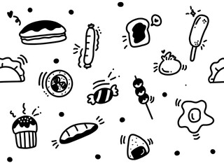Doodle Food Fun Pattern