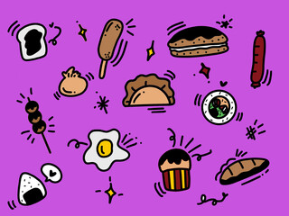 Doodle Food Fun Pattern