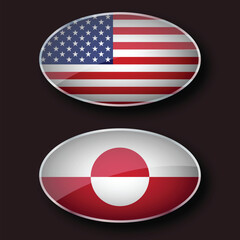 Illustration Vector Featuring USA and Greenland Identity
