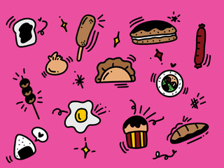 Doodle Food Fun Pattern