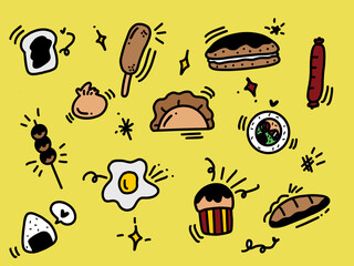 Doodle Food Fun Pattern