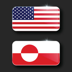 Illustration Vector Featuring USA and Greenland Identity