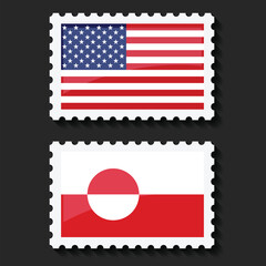 Illustration Vector Featuring USA and Greenland Identity