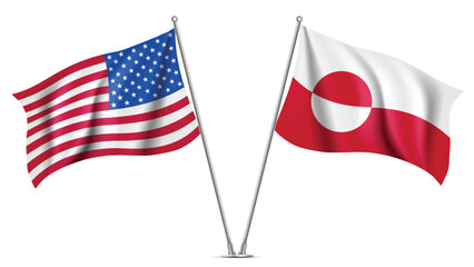 Illustration Vector Featuring USA and Greenland Identity