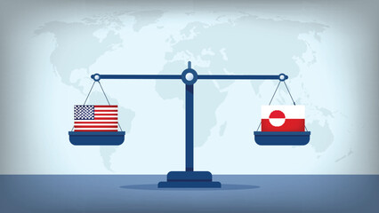 Illustration Vector Featuring USA and Greenland Identity