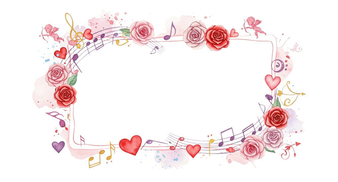 frame with musical notes 