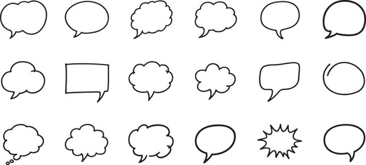 Hand Drawn Speech Bubbles Vector Set Comic Icons