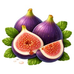 fresh figs isolated on white