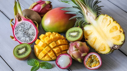 Healthy fruits on the table image