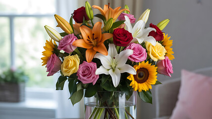 bouquet of tulips in a vase image isolated background