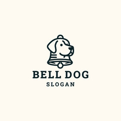 Obraz premium Bell dog logo style icon design template vector illustration