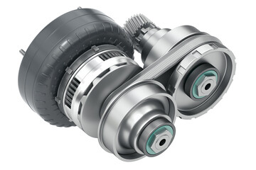 Continuously variable transmission (CVT) isolated on white background - 3D illustration 