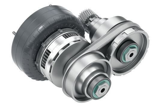 Continuously variable transmission (CVT) isolated on white background - 3D illustration 