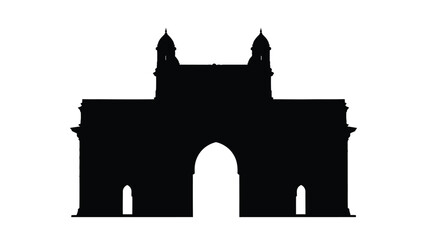 India gate mumbai architectural landmark presented in a striking black silhouette