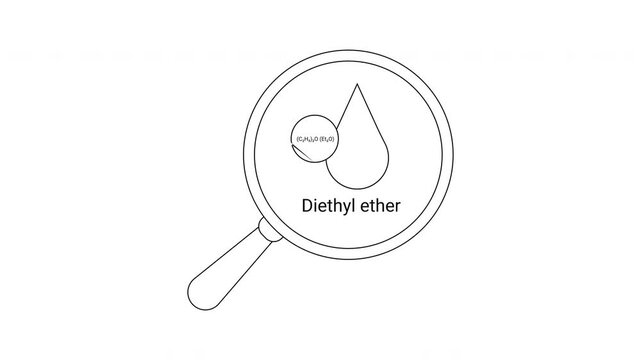 Diethyl Ether Magnified - Chemical Compound Illustration for Educational Purposes.