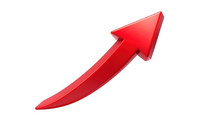 Red arrow pointing upwards, symbolizing growth and progress, viewed from a slight angle, in a digital illustration style