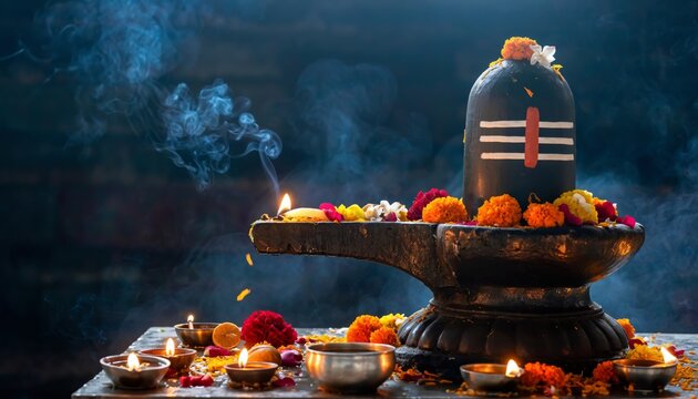 Hindu shiva background dots festival shivratri maha celebration lord design hindu festival vector religion spiritual ritual sacred temple meditation happy night glowing banner