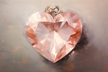 Fototapeta premium Close up on pale diamon Heart gemstone jewelry diamond.