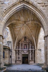 Gothic Portico and Entrance of San Vicente Church, San Sebastian