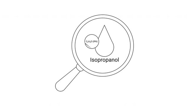 Isopropanol Magnified - Chemical Compound Close-Up Illustration.