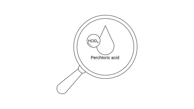 Perchloric Acid Magnified - Chemical Compound Illustration.