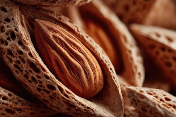 extreme close up of raw almond showing