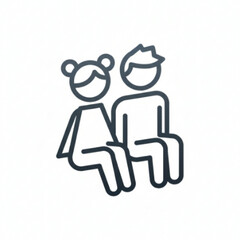Two People Sitting Together Icon Outline