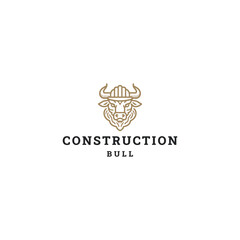 Fototapeta premium Construction bull logo design template vector illustration