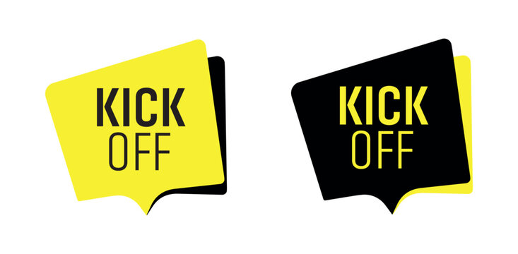 kick off sign on white background