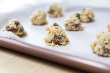 Ball of cookie dough before cook in the oven.