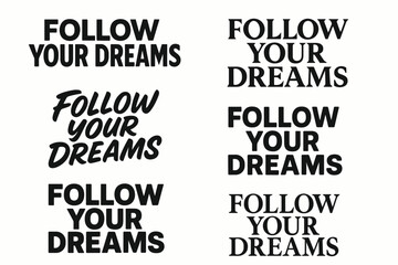 Bold message quote strong motto slogan vector wordmark logo set with six style variations.