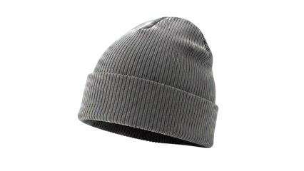 Black Ribbed Knit Beanie Hat
