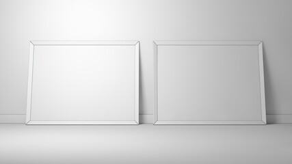 Contemporary Studio Arrangement Featuring Two Frames Against Plain Wall For Merchandise Images
