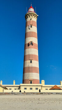 Vertical view of the Barra lighthouse in Aveiro.