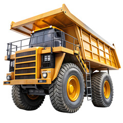 Naklejka premium Powerful Yellow Mining Dump Truck HeavyDuty Transportation