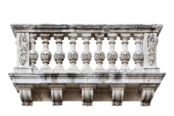 Naklejka premium European architecture building white background baluster.