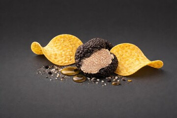 Gourmet Truffle and Chips Composition