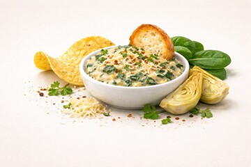 Creamy Spinach Artichoke Dip with Garnishes