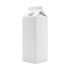 White milk carton isolated on transparent background